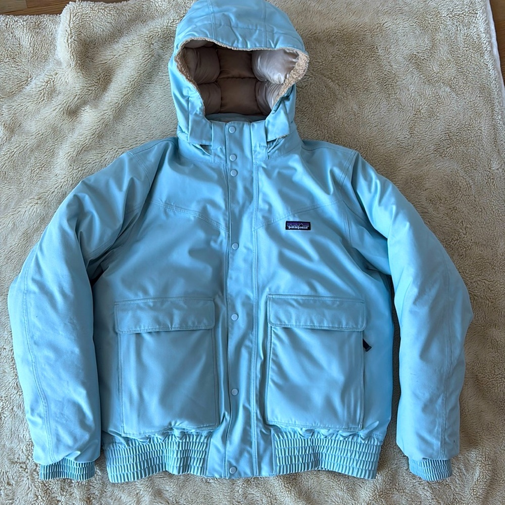 Women's Patagonia Blue Nanuq Goose Down Jacket W Detachable Hood  Style 28330F7
